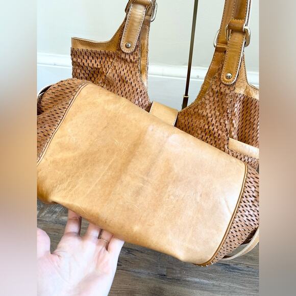 Jimmy Choo bardia bag brown leather hobo shoulder bag perforated leather luxury - Picture 10 of 16